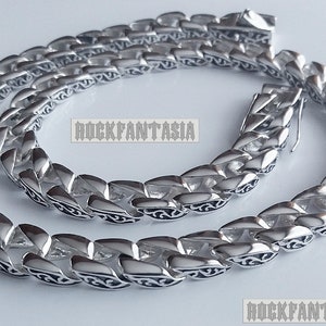 Heavy mens necklace solid 925 sterling silver chain curb huge wide box clasp