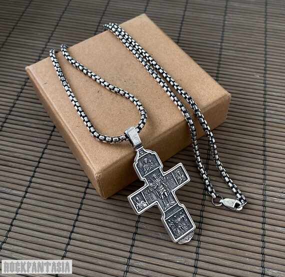 Collana Uomo Argento 925 Con Croce – Catena Grumetta | ViMon - Foto 5