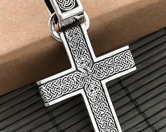 Großer schwerer Kreuz Herrenanhänger aus 925er Sterlingsilber