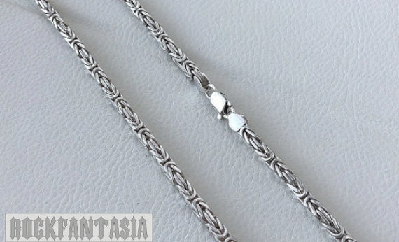 Byzantine Foxtail Necklace Solid 925 Sterling Silver Chain Mens