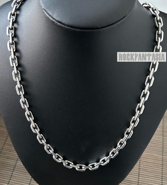 アンカーソリッド925スターリングシルバーネックレスチェーンメンズ 