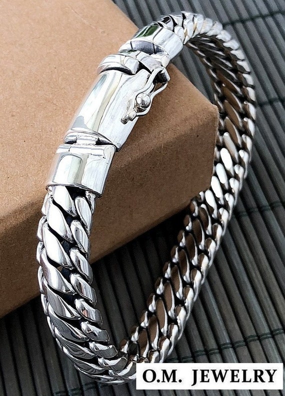 Armband massiv 925 Sterling Silber Herren schwere Panzerkette Etsy Armband massiv 925 Sterling Silber Herren schwere Panzerkette Etsy
