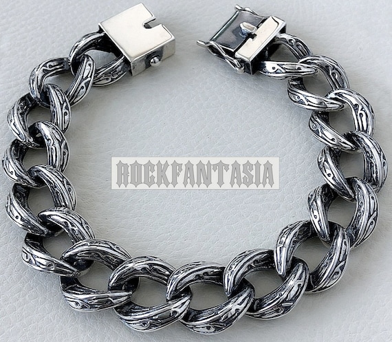 Dankadi Moda Uomo E Donna Bracciale Massiccio In Argento Sterling - Foto 9