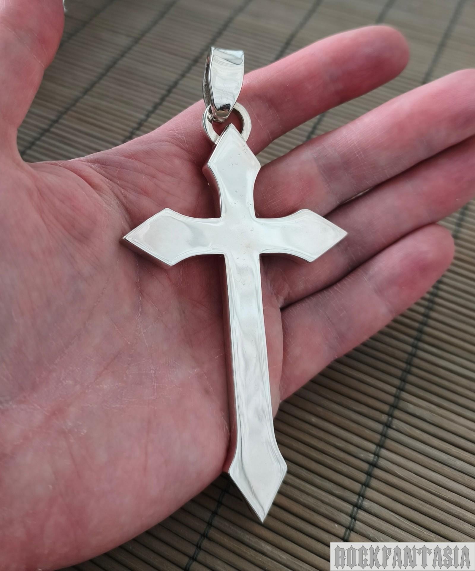 Mens Cross Solid 925 Sterling Silver Pendant Big Heavy. - Etsy