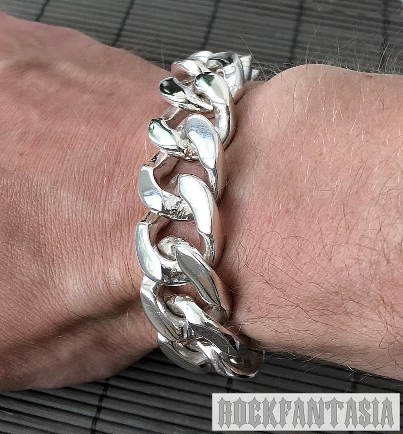 Mens Heavy Guage Curb Bracelet & 20