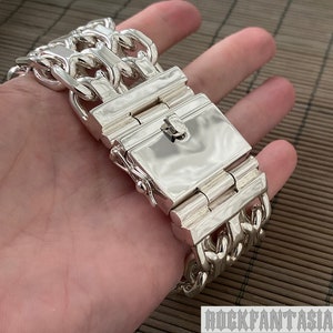 Super heavy anchor bracelet chain mens 925 solid sterling silver double wide huge massive