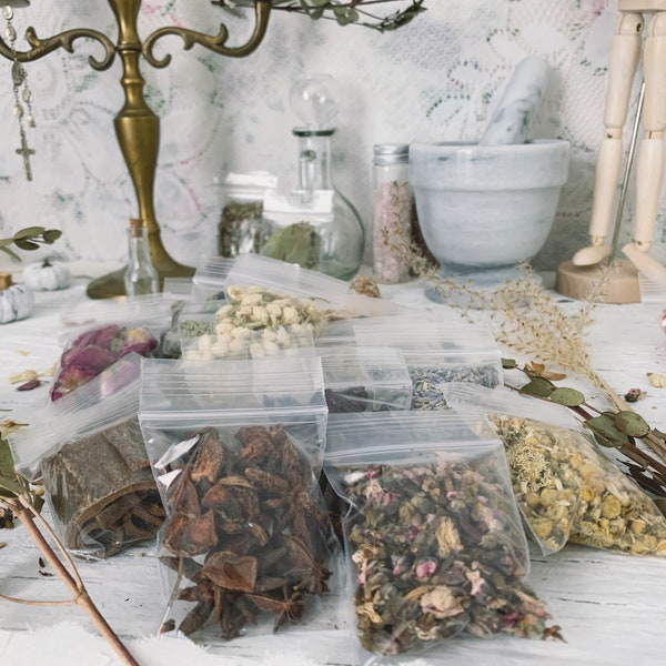 Herbalist set [ Apothecary set ] Pagan altar / Botanical-Herbs kit-Witchcraft-Witch-witch kit-Altar kit-witchcraft kit-witch decor-wiccan