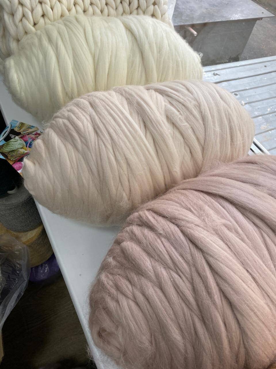 Jumbo merino wool roving in bulk chunky yarn for arm knitting Etsy