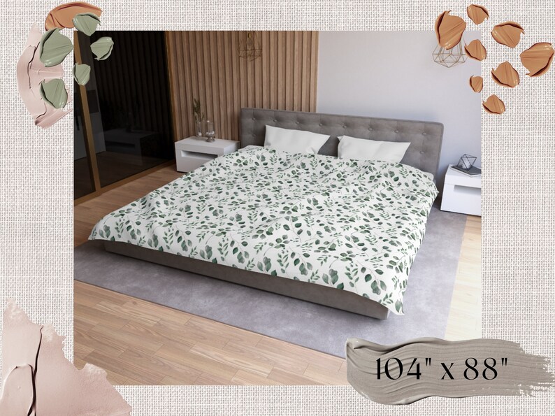 Watercolour Eucalyptus Duvet Cover Twin/queen. Farmhouse Etsy