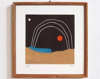 uncertain place 21 · original linocut on paper · handmade and signed · limited