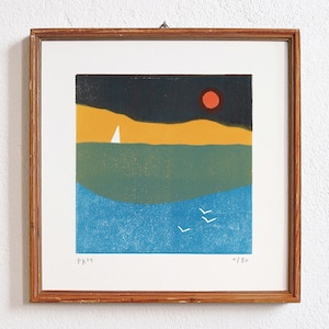 uncertain place 22 · original linocut on paper · handmade and signed · limited