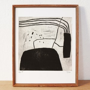 uncertain place 10 · original linocut on paper · handmade and signed · limited edition · art
