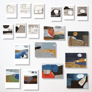 conjunto de postales de 18 tarjetas · arte original · abstracto · moderno