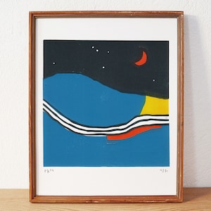 certain colours 6 · original linocut on paper · handmade and signed · limited · abstract art · modern artwork