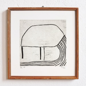 position finding 5 · original linocut on paper · handmade and signed · limited edition · art