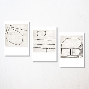 postcard set of 3 "position finding" · original art · abstract · modern