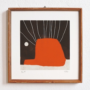 ungewisser ort 18 · original Linolschnitt auf Papier · handgemacht und signiert · limitiert · Kunst · Linoldruck