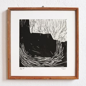 uncertain place 3 · original linocut on paper · handmade and signed · limited edition · art
