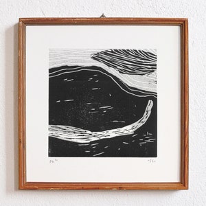 ungewisser ort 2 · original Linolschnitt auf Papier · handgemacht und signiert · limitiert