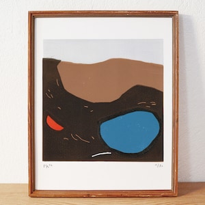 certain colours 2 · original linocut on paper · handmade and signed · limited · abstract art · modern artwork