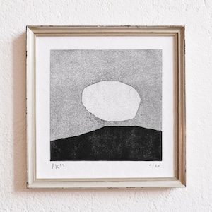 uncertain place 13 · original linocut on paper · handmade and signed · limited edition · art