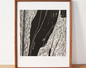 uncertain place 8 · original linocut on paper · handmade and signed · limited edition · art