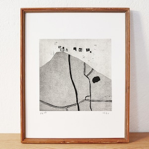 map 2 · original linocut on paper · handmade and signed · limited edition · art