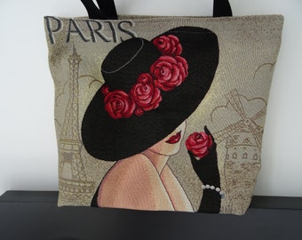 sac cabas femme PARIS rétro