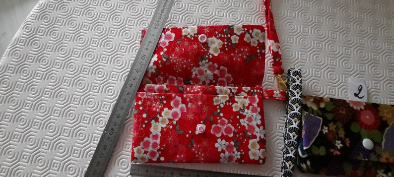 porte cartes et petits documents tissu Japonais avec dorures image 9