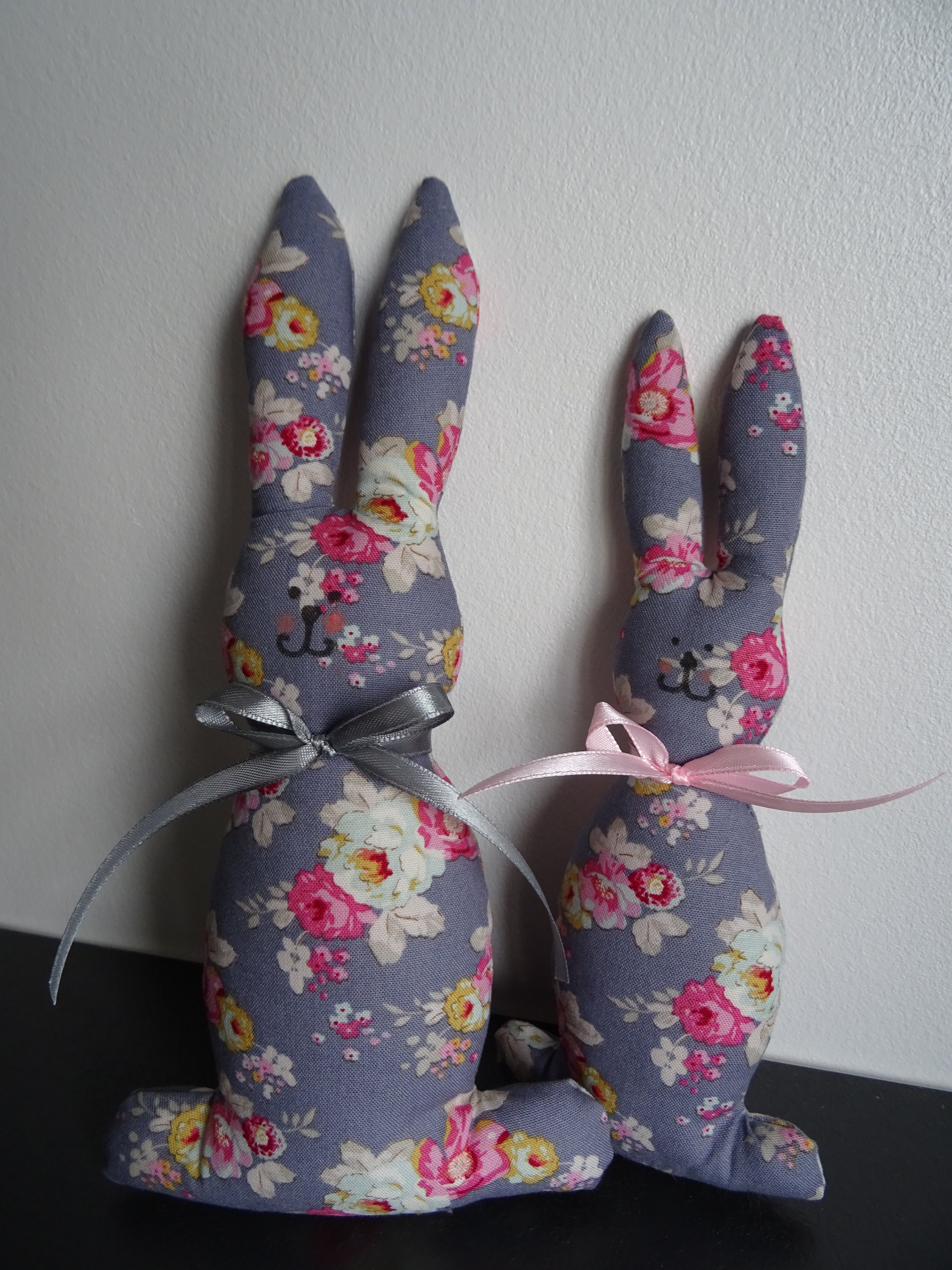 Couple Lapins Tissu Tilda Déco de Pâques