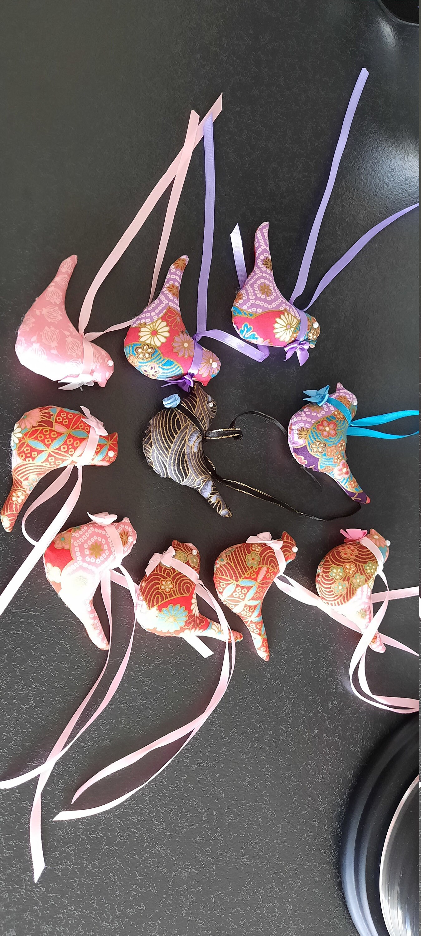 Lot de 2 Oiseaux Façon Tilda à Suspendre