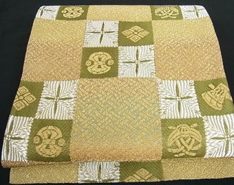 Japanese silk Obi from Nishijin( Zentsu= The pattern is applied through from edge to edge.)