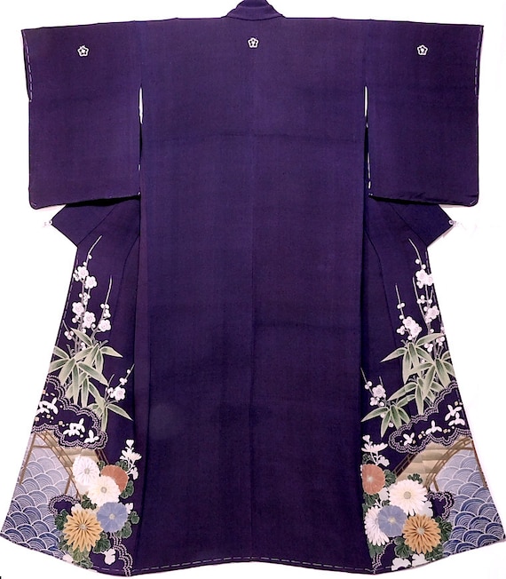 ヴィンテージ訪問着（手染め縮緬） - Etsy 日本