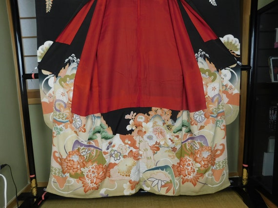 Japanese antique silk Kimono - image 4