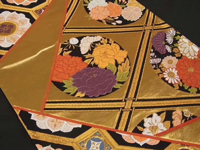 タツミウラ シルク 半幅帯 伝統模様 西陣の日本製シルク帯 - Etsy
