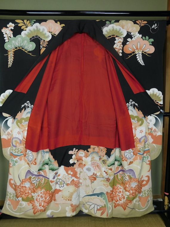 Japanese antique silk Kimono - image 3