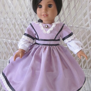 Civil War Era Doll Evening Dress Handmade to fit American Girl & Other 18 In. Dolls.  1850's Evening Dress for Marie Grace, Addy, Cecile.