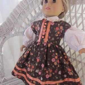 Civil War Era Doll Dress Handmade to Fit 18" Dolls Like American Girl.  1860's Era doll Dress.  Dress for Marie Grace, Addy