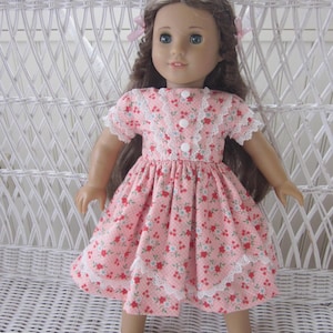 Historical 1800's Doll Dress Handmade to Fit American Girl and Other 18" Dolls.  Civil War Era Doll Dress Fits Marie Grace, Addy, Cecile.