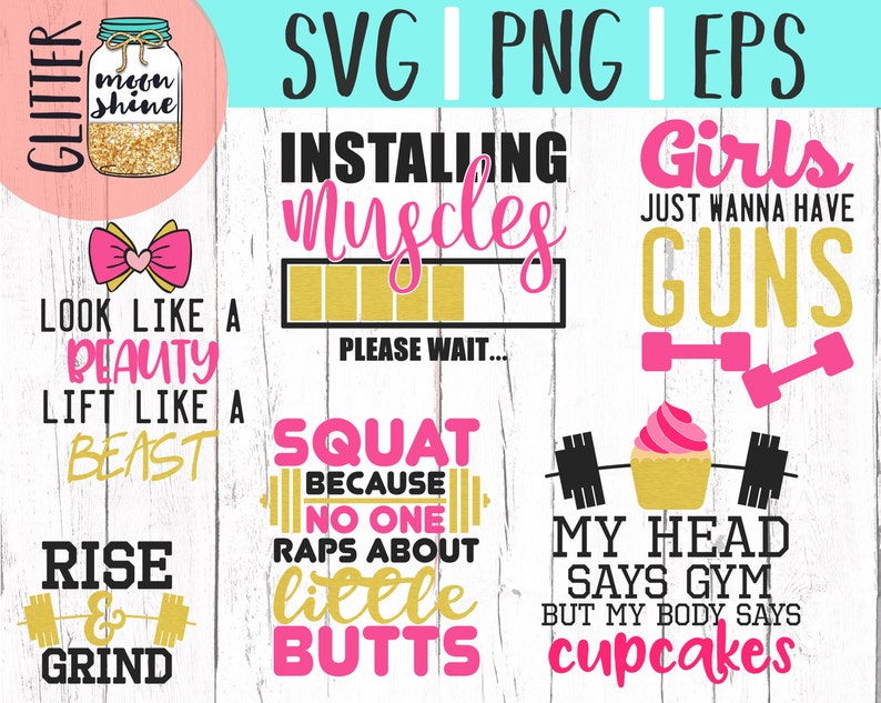 Download Fitness Bundle of svg dxf eps png Files for Cutting ...