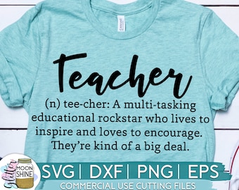 Teacher Definition svg eps dxf png cutting files for silhouette cameo cricut, Teacher svg, Teaching, Back to School, Teacher Quote, Saying