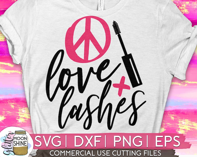 Download Peace Love Lashes svg eps png dxf cutting files for ...