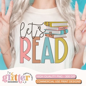 Let&#39;s Read Leopard PNG Print File for Sublimation Or Print, Retro Sublimation, Teacher, Be Kind, Teaching, School