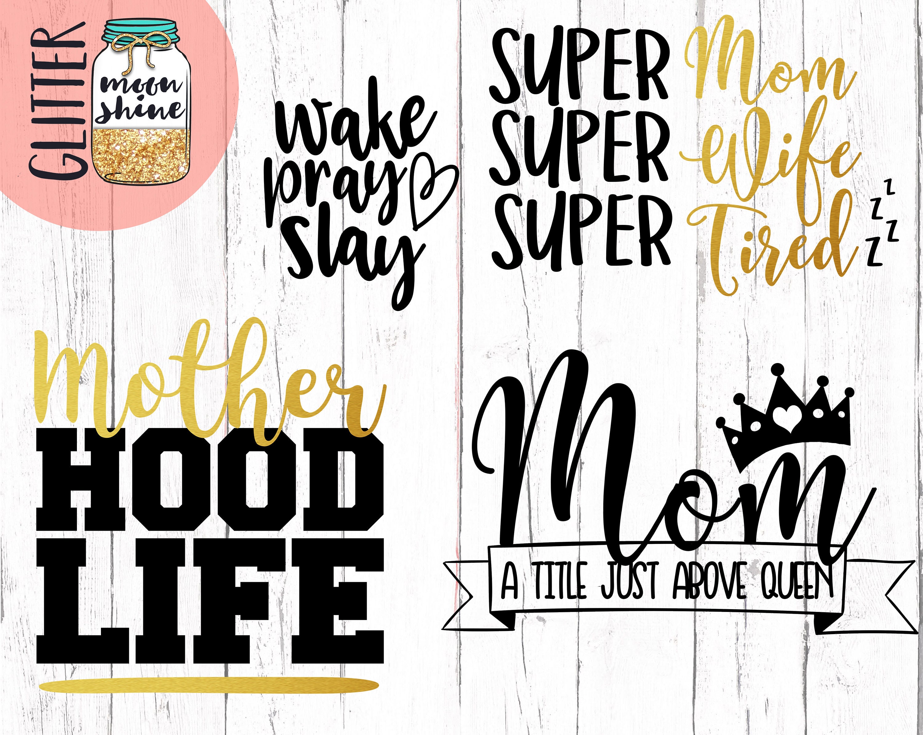 Mom Boss Bundle svg eps dxf png Files for Cutting Machines