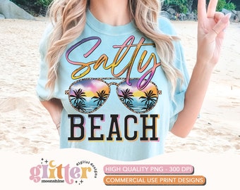 Salty Beach Sunglasses PNG Print File for Sublimation Or Print, Retro Sublimation, Summer, Beach Designs, Vintage, Leopard Print
