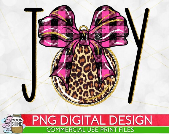 Joy Pink Plaid Ornament PNG Print File for Sublimation or | Etsy