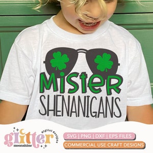 Mister Shenanigans svg eps dxf png Files for Cutting Machines Cameo Cricut, St. Patrick's Day, St. Paddy's, Clover, Shamrock, Cute, Funny