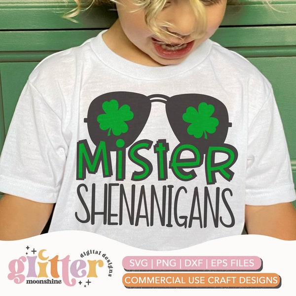 Mister Shenanigans svg eps dxf png Files for Cutting Machines Cameo Cricut, St. Patrick's Day, St. Paddy's, Clover, Shamrock, Cute, Funny