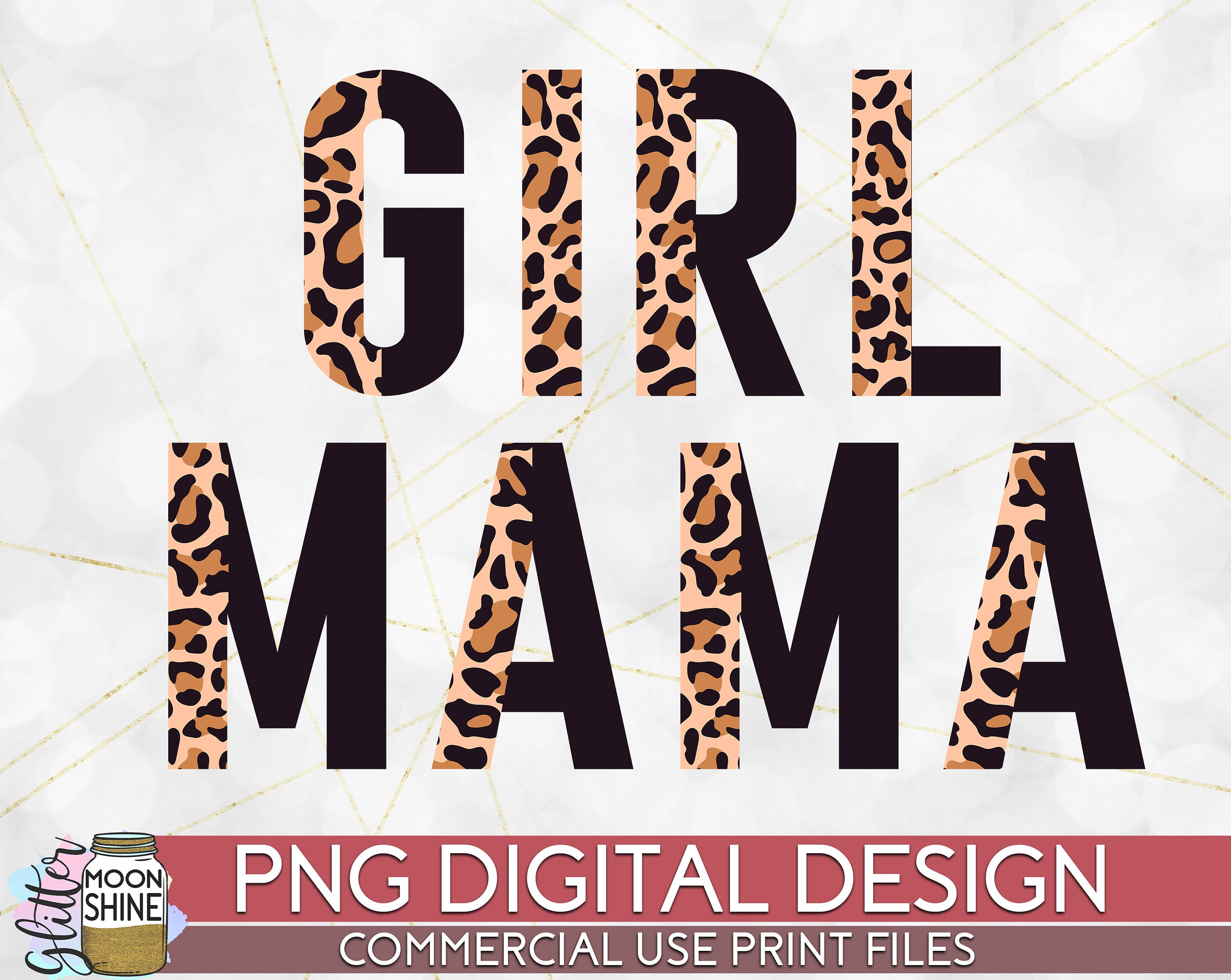Girl Mama Half Leopard Black PNG Print File for Sublimation Or | Etsy