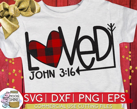 Loved John 3:16 Red Plaid Heart Christian Valentine's Day T-Shirt Loved John 3:16 Red Plaid Heart Christian Valentine's Day T-Shirt